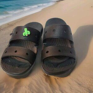 Crocs Sandals Mens 10 ionic Comfort black unisex womans 12